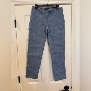PESERICO SIGN PANT Blue Geometric Slim Trouser Pants size 46 XL